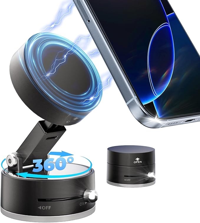 Foldable Vacuum Magnetic Car Phone Holder (Premium Quality)