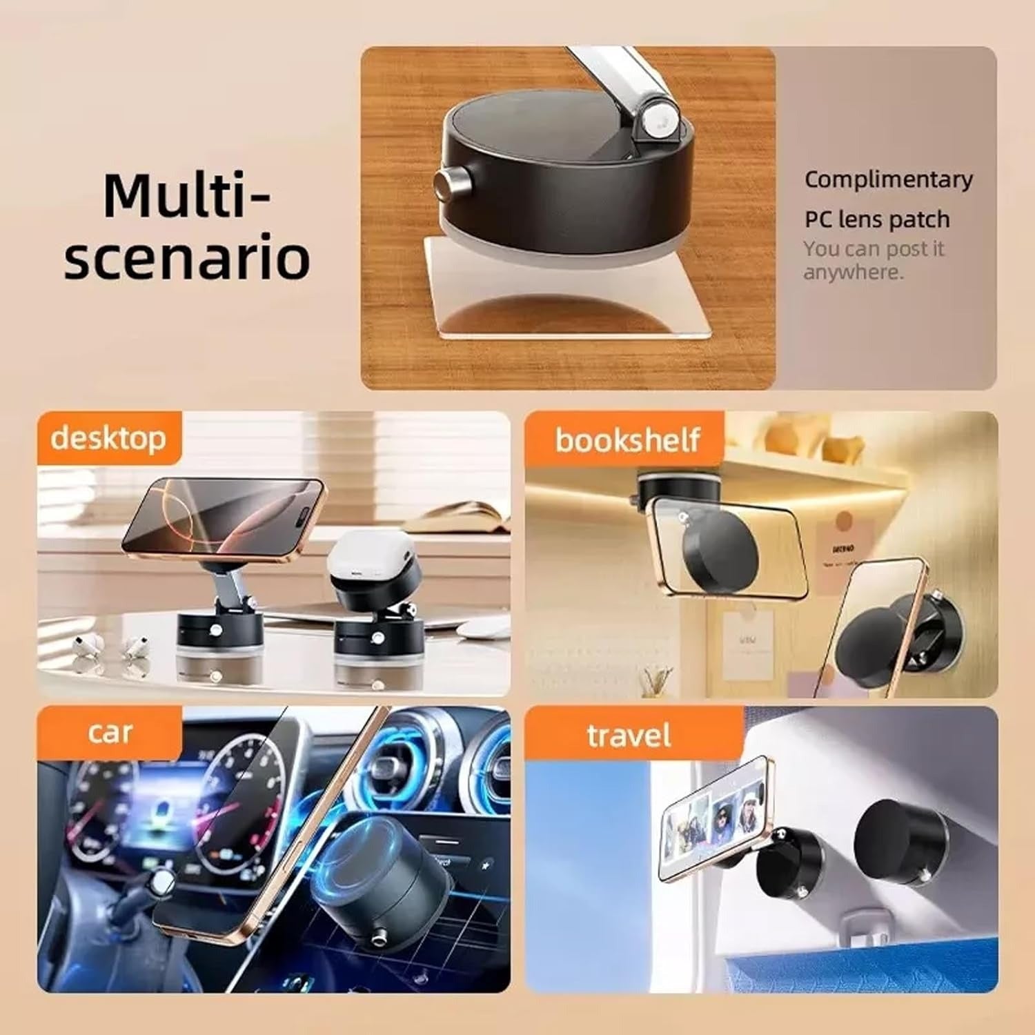 Foldable Vacuum Magnetic Car Phone Holder (Premium Quality)