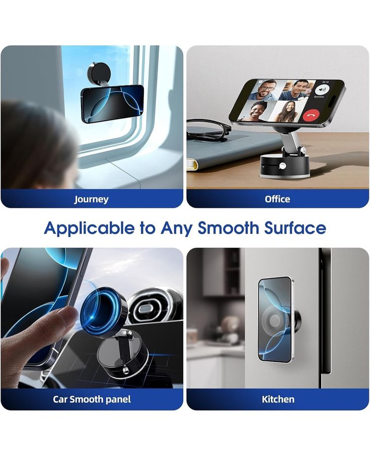 Foldable Vacuum Magnetic Car Phone Holder (Premium Quality)